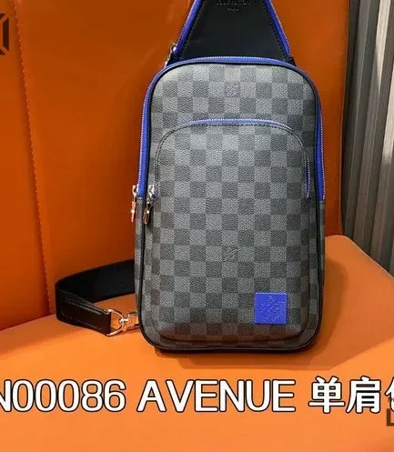 Louis Vuitton 1:1 Mirror Replica Avenue Sling Bag Damier Graphite Indigo Blue 31CM/12.2IN Louis Vuitton Replica Avenue