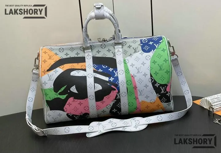 Louis Vuitton 1:1 Mirror Replica Monogram Keepall Bandouliere 55 Multicolor 55CM/21.7IN Louis Vuitton Replica Keepall Louis Vuitton 1:1 Mirror Replica Monogram Keepall Bandouliere 55 Multicolor 55CM/21.7IN Louis Vuitton Replica Keepall