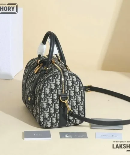 Dior 1:1 Mirror Replica Groove 25 Blue Bag Oblique Jacquard 25CM/9.8IN Christian Dior Other Styles