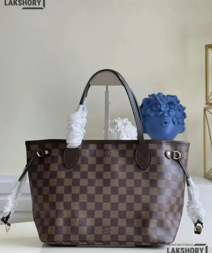 Louis Vuitton 1:1 Mirror Replica Damier Ebene Neo Neverfull PM 29CM/11.4IN Louis Vuitton Replica Neverfull