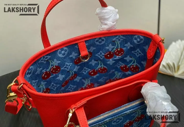 Louis Vuitton 1:1 Mirror Replica LV x TM Neverfull Inside Out BB Monogram Denim 26.5CM/10.4IN Louis Vuitton Replica Neverfull Louis Vuitton 1:1 Mirror Replica LV x TM Neverfull Inside Out BB Monogram Denim 26.5CM/10.4IN Louis Vuitton Replica Neverfull