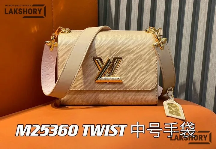 Louis Vuitton 1:1 Mirror Replica Twist MM Epi Grained Leather 23CM/9.1IN Louis Vuitton Replica Twist Louis Vuitton 1:1 Mirror Replica Twist MM Epi Grained Leather 23CM/9.1IN Louis Vuitton Replica Twist