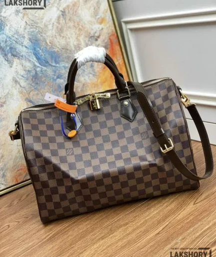 Louis Vuitton 1:1 Mirror Replica Speedy Bandoulire 35 Damier Ebene 35CM/13.8IN Louis Vuitton Replica Speedy