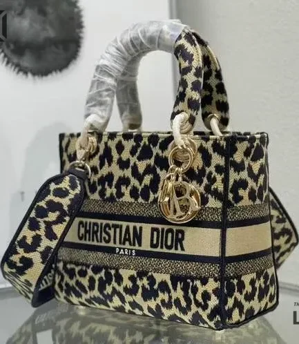 Dior 1:1 Mirror Replica Medium Mizza Embroidered Lady D-Lite 24CM/9.4IN Christian Dior Replica Lady