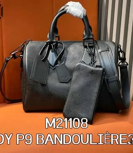 Louis Vuitton 1:1 Mirror Replica Calfskin Speedy P9 Bandouliere 30 Ultra Black 30CM/11.8IN Louis Vuitton Replica Speedy