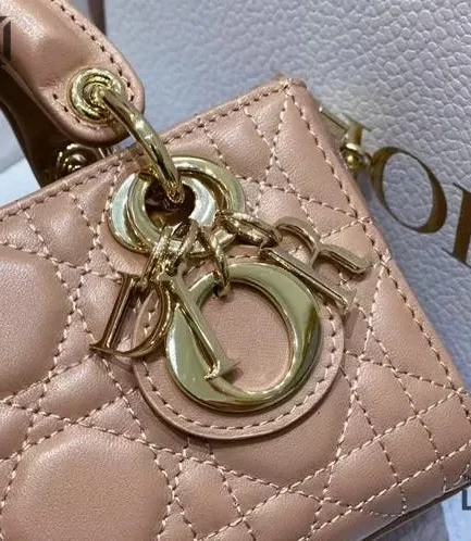 Dior 1:1 Mirror Replica Lambskin Lady D-Joy Micro Cannage 16CM/6.3IN Christian Dior Replica Lady