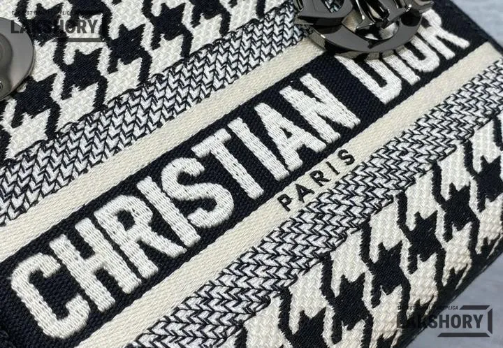Dior 1:1 Mirror Replica Houndstooth Embroidered Mini Lady D-Lite 17CM/6.7IN Christian Dior Replica Lady Dior 1:1 Mirror Replica Houndstooth Embroidered Mini Lady D-Lite 17CM/6.7IN Christian Dior Replica Lady