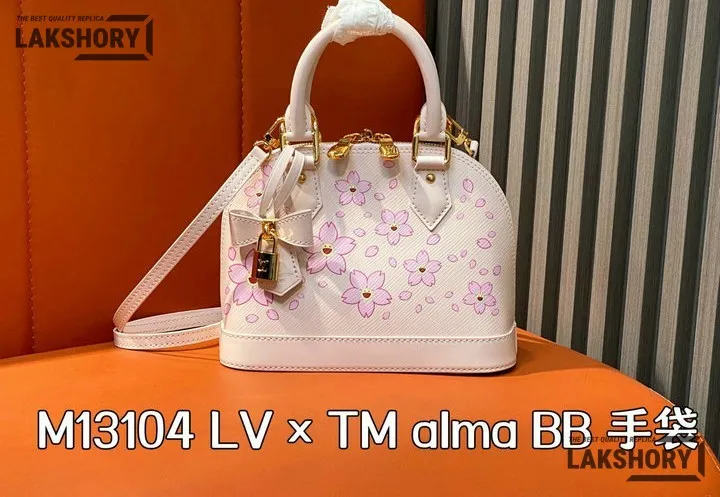 Louis Vuitton 1:1 Mirror Replica LV x TM Alma BB Epi Pink 23.5CM/9.3IN Louis Vuitton Replica Alma Louis Vuitton 1:1 Mirror Replica LV x TM Alma BB Epi Pink 23.5CM/9.3IN Louis Vuitton Replica Alma