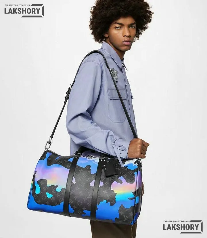Louis Vuitton 1:1 Mirror Replica Keepall Bandouliere 45 Sunrise Eclipse Black/Grey/Multi 45CM/17.7IN Louis Vuitton Replica Keepall Louis Vuitton 1:1 Mirror Replica Keepall Bandouliere 45 Sunrise Eclipse Black/Grey/Multi 45CM/17.7IN Louis Vuitton Replica Keepall