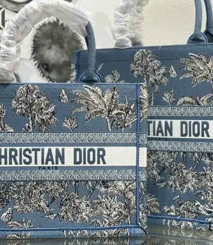 Dior 1:1 Mirror Replica Dioriviera Book Tote Celestial Toile de Jouy Palms Christian Dior Replica Book Totes