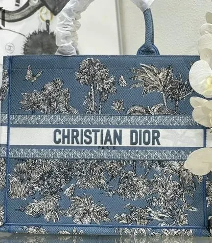 Dior 1:1 Mirror Replica Dioriviera Book Tote Celestial Toile de Jouy Palms Christian Dior Replica Book Totes