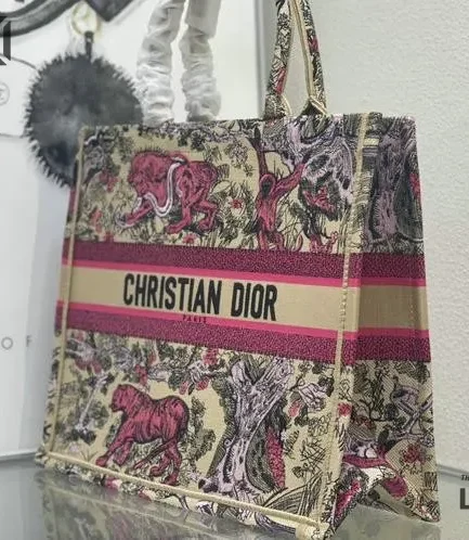 Dior 1:1 Mirror Replica Dioriviera Book Tote Toile de Jouy Sauvage Christian Dior Replica Book Totes