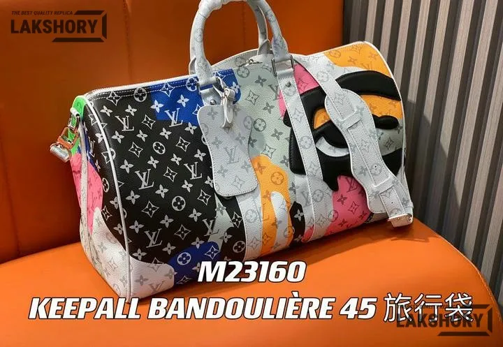 Louis Vuitton 1:1 Mirror Replica Monogram Keepall Bandouliere 55 Multicolor 55CM/21.7IN Louis Vuitton Replica Keepall Louis Vuitton 1:1 Mirror Replica Monogram Keepall Bandouliere 55 Multicolor 55CM/21.7IN Louis Vuitton Replica Keepall