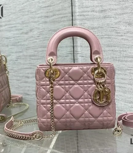 Dior 1:1 Mirror Replica Blush Mini Lady Dior Bag 17CM/6.7IN Christian Dior Replica Lady