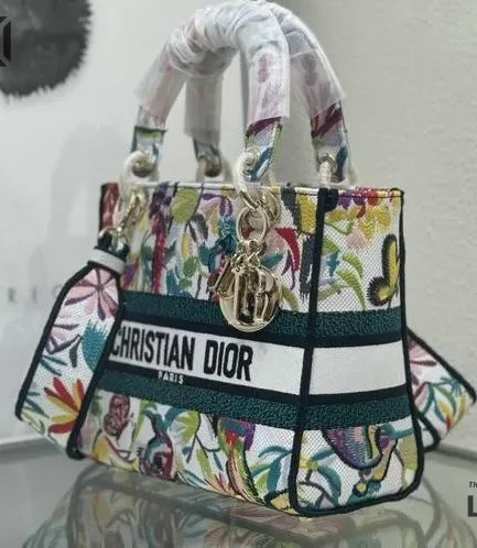 Dior 1:1 Mirror Replica Toile De Jouy Fantastica Lady D-Lite Multicolor 24CM/9.4IN Christian Dior Replica Lady