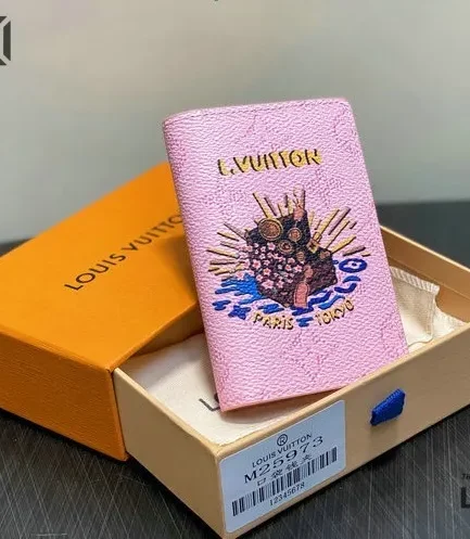 Louis Vuitton 1:1 Mirror Replica Pocket Organizer Monogram Pink 7.5CM/3IN Louis Vuitton Replica Wallets