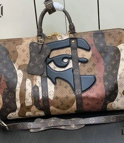 Louis Vuitton 1:1 Mirror Replica Monogram Keepall Bandouliere 55 Multicolor 55CM/21.7IN Louis Vuitton Replica Keepall