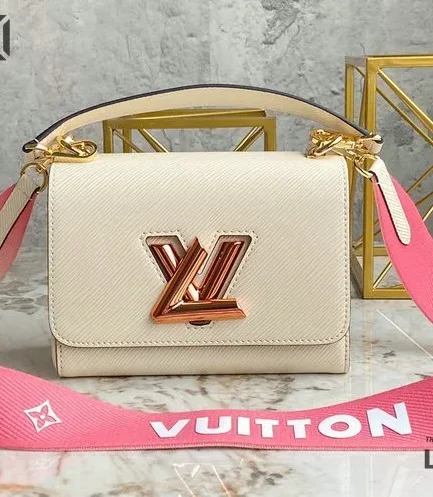 Louis Vuitton 1:1 Mirror Replica Twist PM Epi Grained Leather Quartz White/Pink 19CM/7.5IN Louis Vuitton Replica Twist