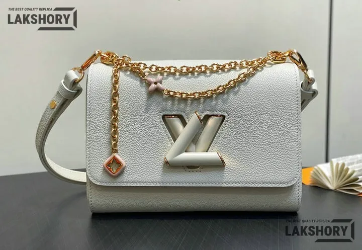 Louis Vuitton 1:1 Mirror Replica Twist MM Slim Puffygram Taurillon Leather 23CM/9.1IN Louis Vuitton Replica Twist Louis Vuitton 1:1 Mirror Replica Twist MM Slim Puffygram Taurillon Leather 23CM/9.1IN Louis Vuitton Replica Twist