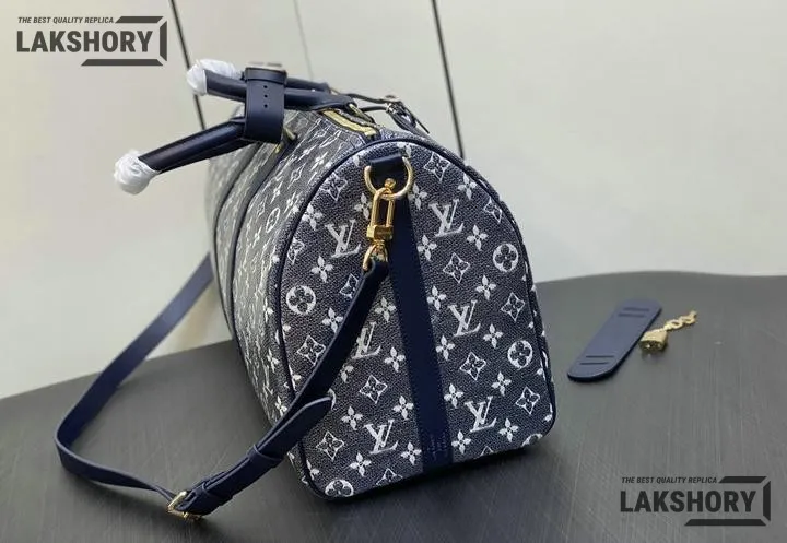 Louis Vuitton 1:1 Mirror Replica Keepall Bandoulire 45 Monogram Ink Blue 45CM/17.7IN Louis Vuitton Replica Keepall Louis Vuitton 1:1 Mirror Replica Keepall Bandoulire 45 Monogram Ink Blue 45CM/17.7IN Louis Vuitton Replica Keepall