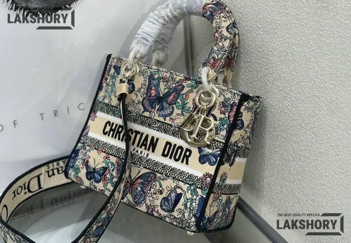 Dior 1:1 Mirror Replica Mint Lady D-Lite Butterfly Multicolour 24CM/9.4IN Christian Dior Replica Lady Dior 1:1 Mirror Replica Mint Lady D-Lite Butterfly Multicolour 24CM/9.4IN Christian Dior Replica Lady