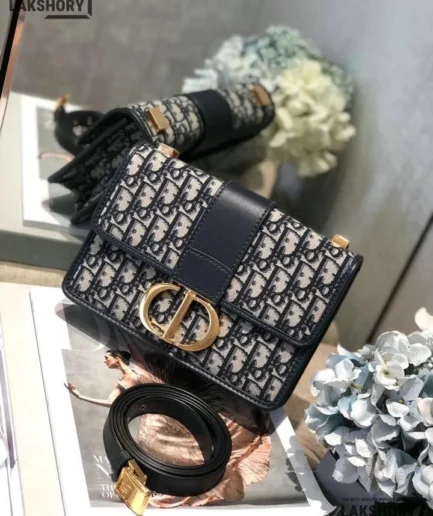 Dior 1:1 Mirror Replica 30 Montaigne Oblique Embroidered Flap 24CM/9.4IN Christian Dior Replica 30 Montaigne