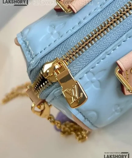 Louis Vuitton 1:1 Mirror Replica Vernis Monogram Nano Speedy 16CM/6.3IN Louis Vuitton Replica Speedy