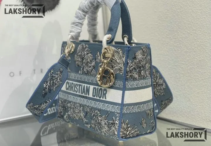 Dior 1:1 Mirror Replica Dioriviera Lady D-Lite Celestial Navy Toile de Jouy 24CM/9.4IN Christian Dior Replica Lady Dior 1:1 Mirror Replica Dioriviera Lady D-Lite Celestial Navy Toile de Jouy 24CM/9.4IN Christian Dior Replica Lady