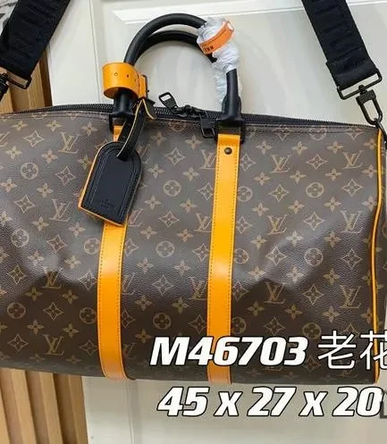 Louis Vuitton 1:1 Mirror Replica Macassar Keepall Bandouliere 50 Radiant Sun 50CM/19.7IN Louis Vuitton Replica Keepall