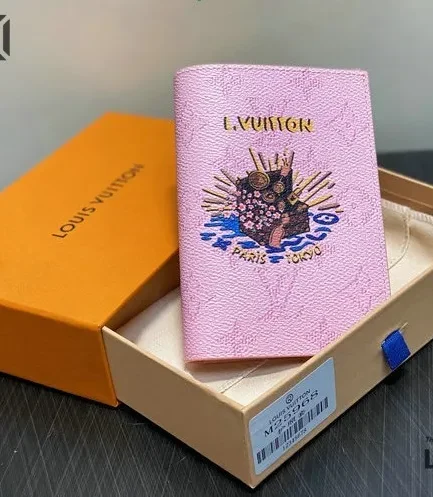 Louis Vuitton 1:1 Mirror Replica Passport Cover Monogram Pink 14CM/5.5IN Louis Vuitton Replica Wallets
