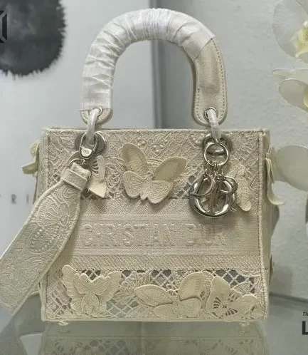 Dior 1:1 Mirror Replica Lady D-Lite Gold-Tone Butterfly Macramé 24CM/9.4IN Christian Dior Replica Lady