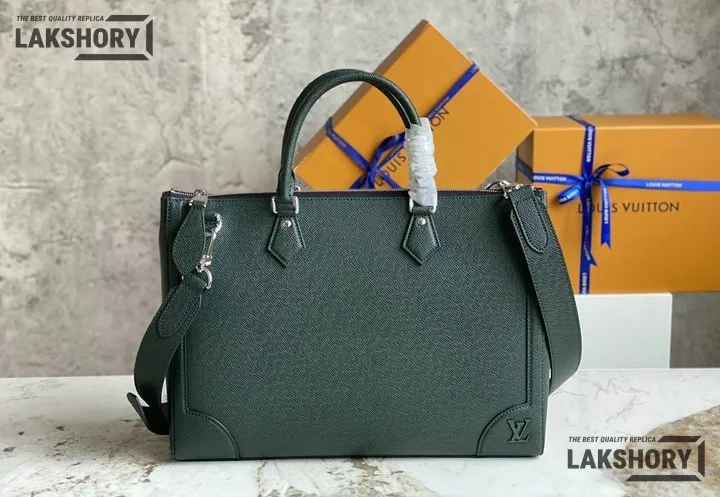 Louis Vuitton 1:1 Mirror Replica Taiga Slim Briefcase Dark Green 40CM/15.7IN Louis Vuitton Replica Business Bags Louis Vuitton 1:1 Mirror Replica Taiga Slim Briefcase Dark Green 40CM/15.7IN Louis Vuitton Replica Business Bags