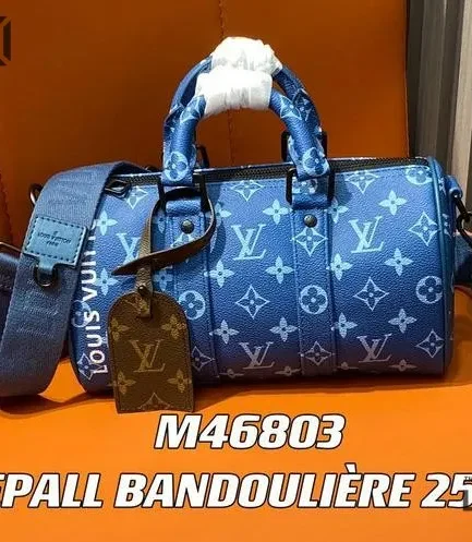 Louis Vuitton 1:1 Mirror Replica Monogram Keepall Bandouliere 25 Atlantic Blue 25CM/9.8IN Louis Vuitton Replica Keepall