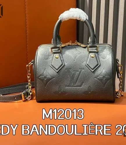 Louis Vuitton 1:1 Mirror Replica Speedy Bandoulire 20 Monogram Empreinte 20CM/7.9IN Louis Vuitton Replica Speedy