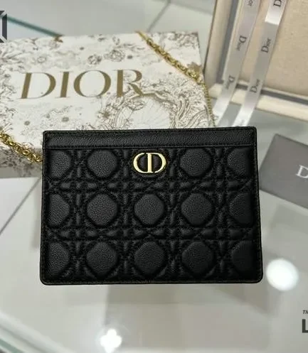 Dior 1:1 Mirror Replica Caro Every Black Supple Pebbled Pouch 19CM/7.5IN Christian Dior Other Styles