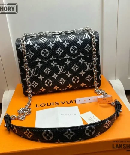 Louis Vuitton 1:1 Mirror Replica Snakeskin Monogram Twist PM Black Shoulder Bag 23CM/9.1IN Louis Vuitton Replica Twist