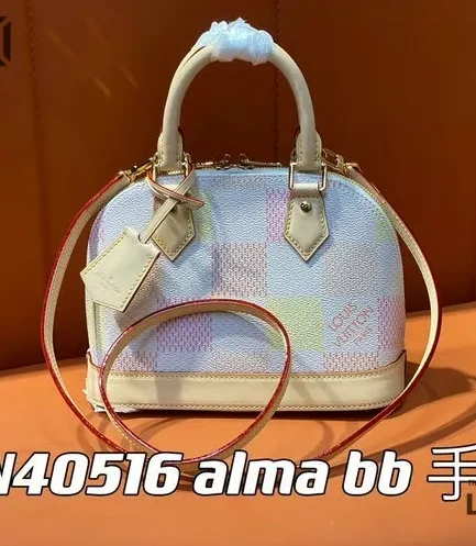 Louis Vuitton 1:1 Mirror Replica Damierlicious Alma BB Rose Peach 23.5CM/9.3IN Louis Vuitton Replica Alma