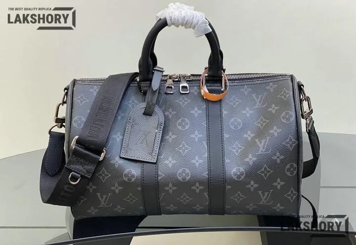 Louis Vuitton 1:1 Mirror Replica Keepall Bandoulire 35 Eclipse Bag 35CM/13.8IN Louis Vuitton Replica Keepall Louis Vuitton 1:1 Mirror Replica Keepall Bandoulire 35 Eclipse Bag 35CM/13.8IN Louis Vuitton Replica Keepall