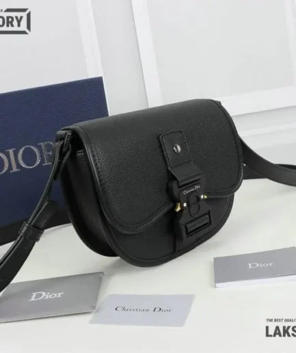Dior 1:1 Mirror Replica Black Mini Gallop Bag Grained Leather 20.5CM/8.1IN Christian Dior Other Styles