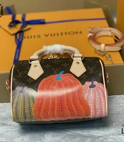 Louis Vuitton 1:1 Mirror Replica Speedy Bandouliere 20 LV X YK Pumpkins Monogram 20.5CM/8.1IN Louis Vuitton Replica Speedy