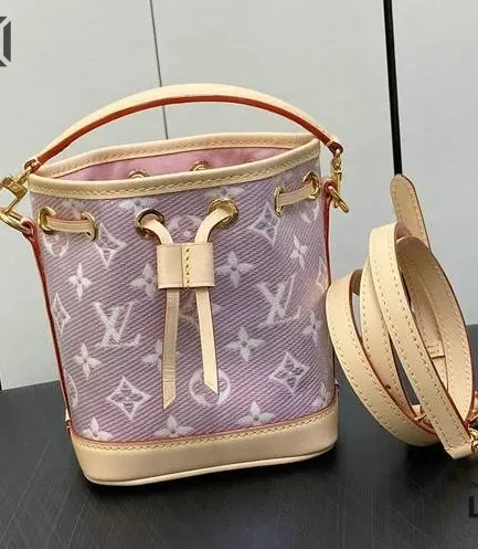 Louis Vuitton 1:1 Mirror Replica Nano Noé Metallic Bucket Bag 16CM/6.3IN Louis Vuitton Replica Neo