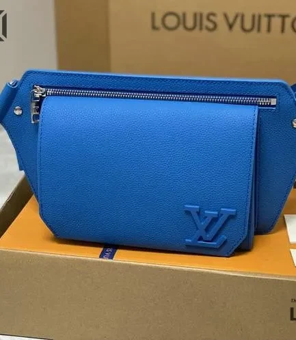 Louis Vuitton 1:1 Mirror Replica Takeoff Sling LV Aerogram Blue 30CM/11.8IN Louis Vuitton Replica Bumbag