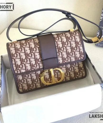 Dior 1:1 Mirror Replica 30 Montaigne Oblique Embroidered Flap 24CM/9.4IN Christian Dior Replica 30 Montaigne