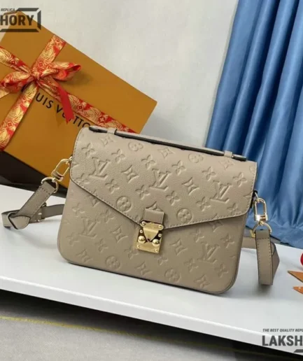 Louis Vuitton 1:1 Mirror Replica Monogram Empreinte Pochette Metis Bag 25CM/9.8IN Louis Vuitton Replica Pochette Metis