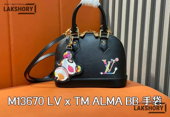 Louis Vuitton 1:1 Mirror Replica LV x TM Alma BB Epi Leder 23.5CM/9.3IN Louis Vuitton Replica Alma Louis Vuitton 1:1 Mirror Replica LV x TM Alma BB Epi Leder 23.5CM/9.3IN Louis Vuitton Replica Alma