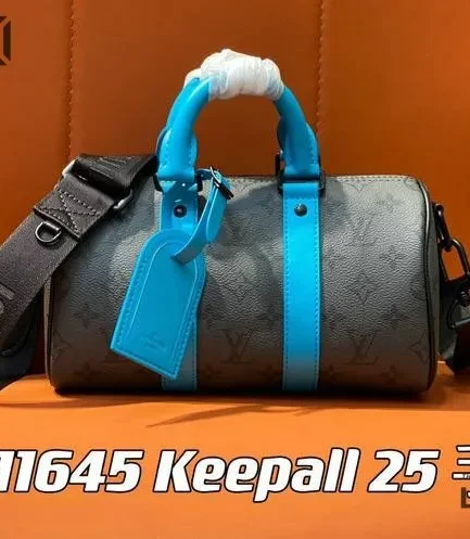 Louis Vuitton 1:1 Mirror Replica Reverse Eclipse Keepall Bandouliere 25 Turquoise 25CM/9.8IN Louis Vuitton Replica Keepall