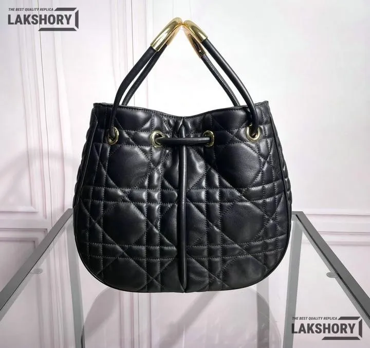 Dior 1:1 Mirror Replica Lambskin Nolita Black Macrocannage 27CM/10.6IN Christian Dior Other Styles Dior 1:1 Mirror Replica Lambskin Nolita Black Macrocannage 27CM/10.6IN Christian Dior Other Styles