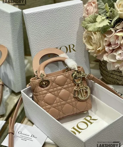 Dior 1:1 Mirror Lady Micro Cannage Lambskin Bag 12CM/4.7IN Christian Dior Replica Lady