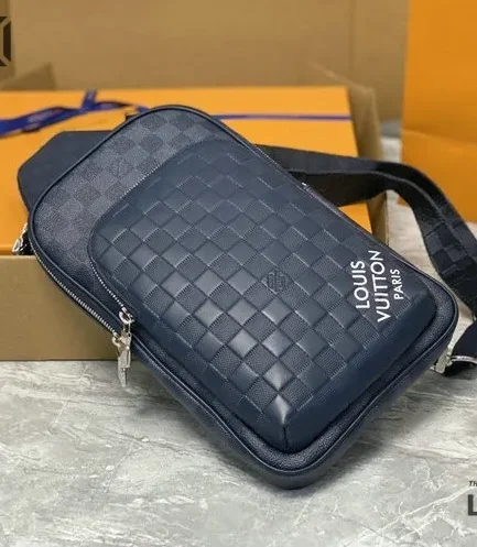 Louis Vuitton 1:1 Mirror Replica Avenue Slingbag Damier Graphite Navy Blue 31CM/12.2IN Louis Vuitton Replica Avenue