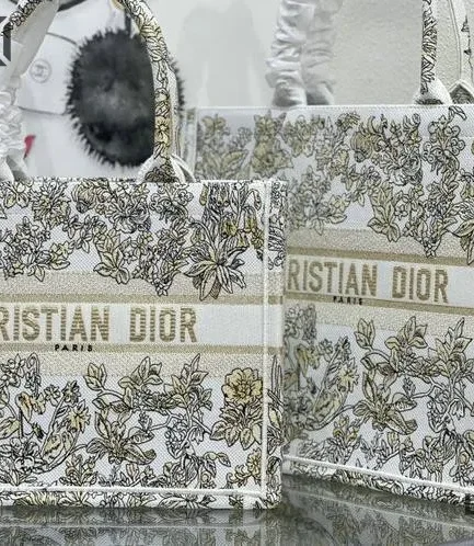 Dior 1:1 Mirror Replica Book Tote Latte Embroidery Millefiori Unicorn Motif Christian Dior Replica Book Totes